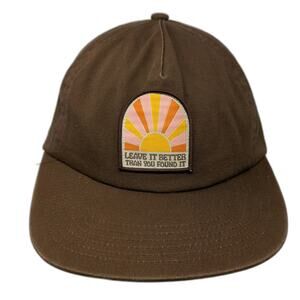 Parks Project 5 Panel Brown One Size Hat Slideback Leave It Better Sun Patch